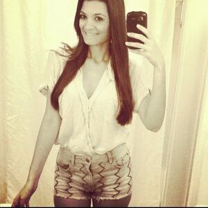 High Waist Shorts Rainbow Pattern